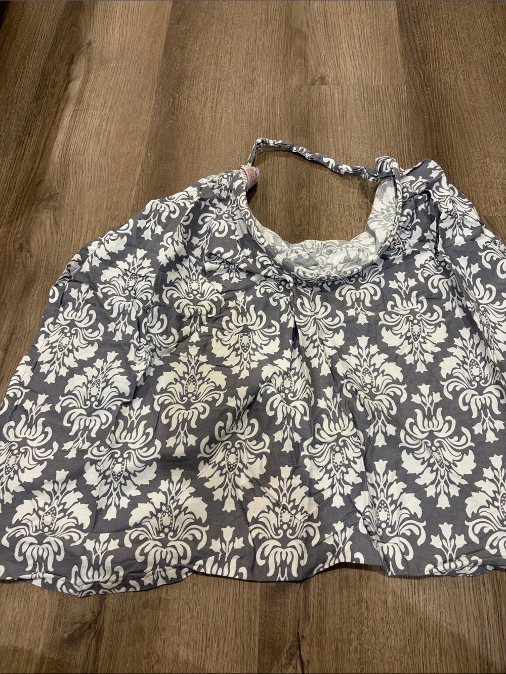 Gray and White Printed breastfeeding cover